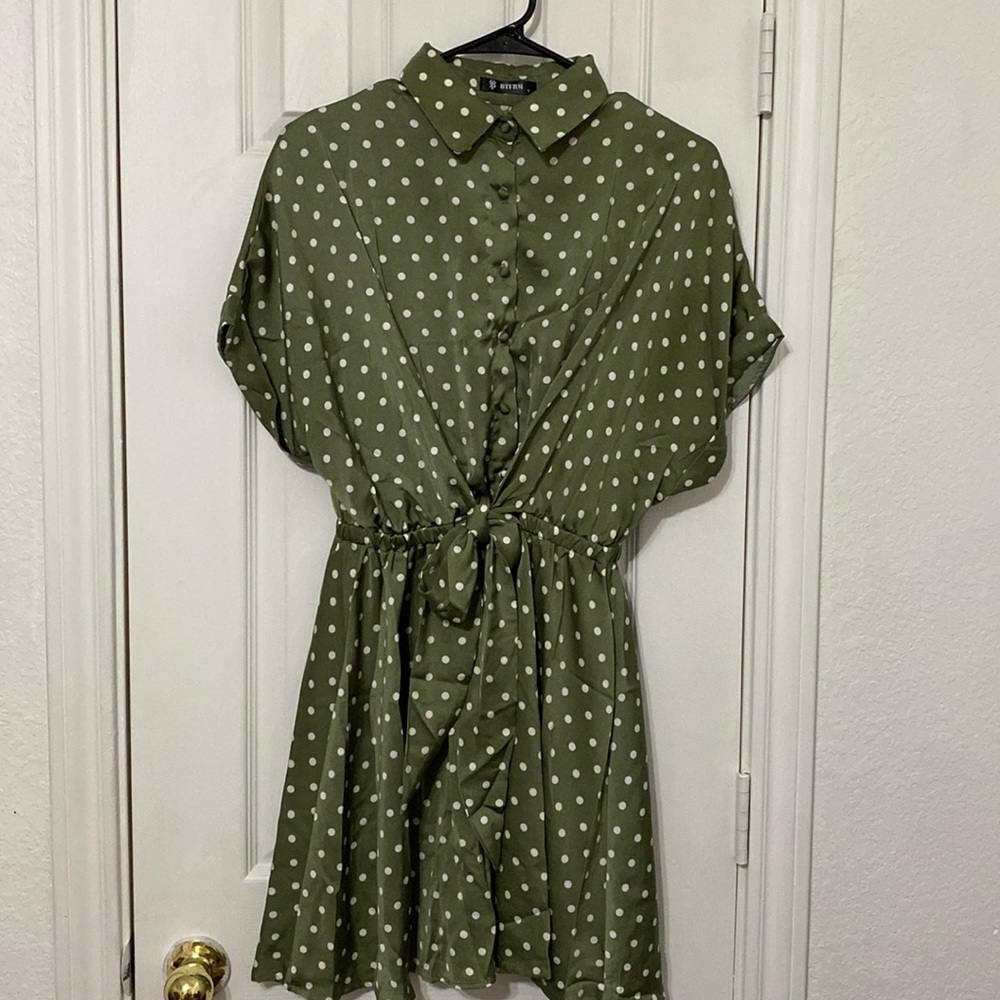 Polkadot satin dress